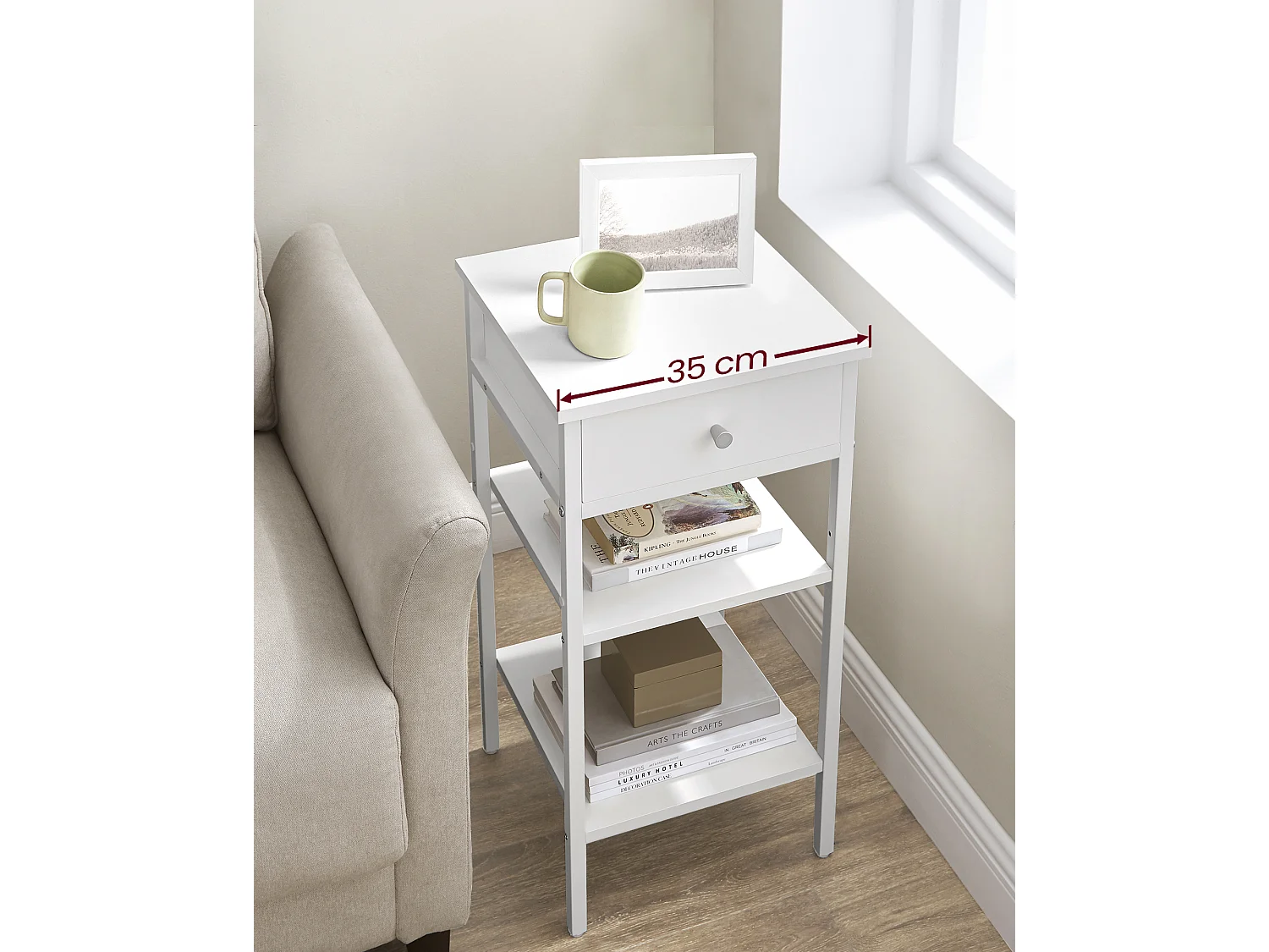 Beistelltisch 35x35x70 cm weiß