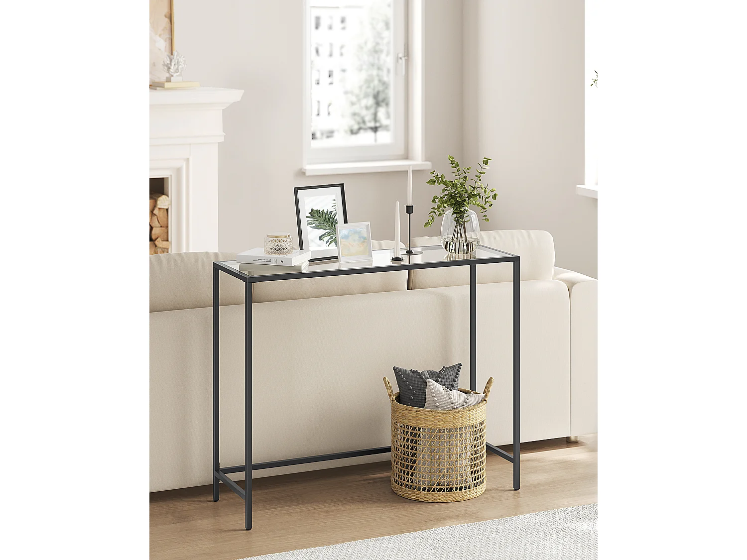 Table console 100x35x80 cm noire