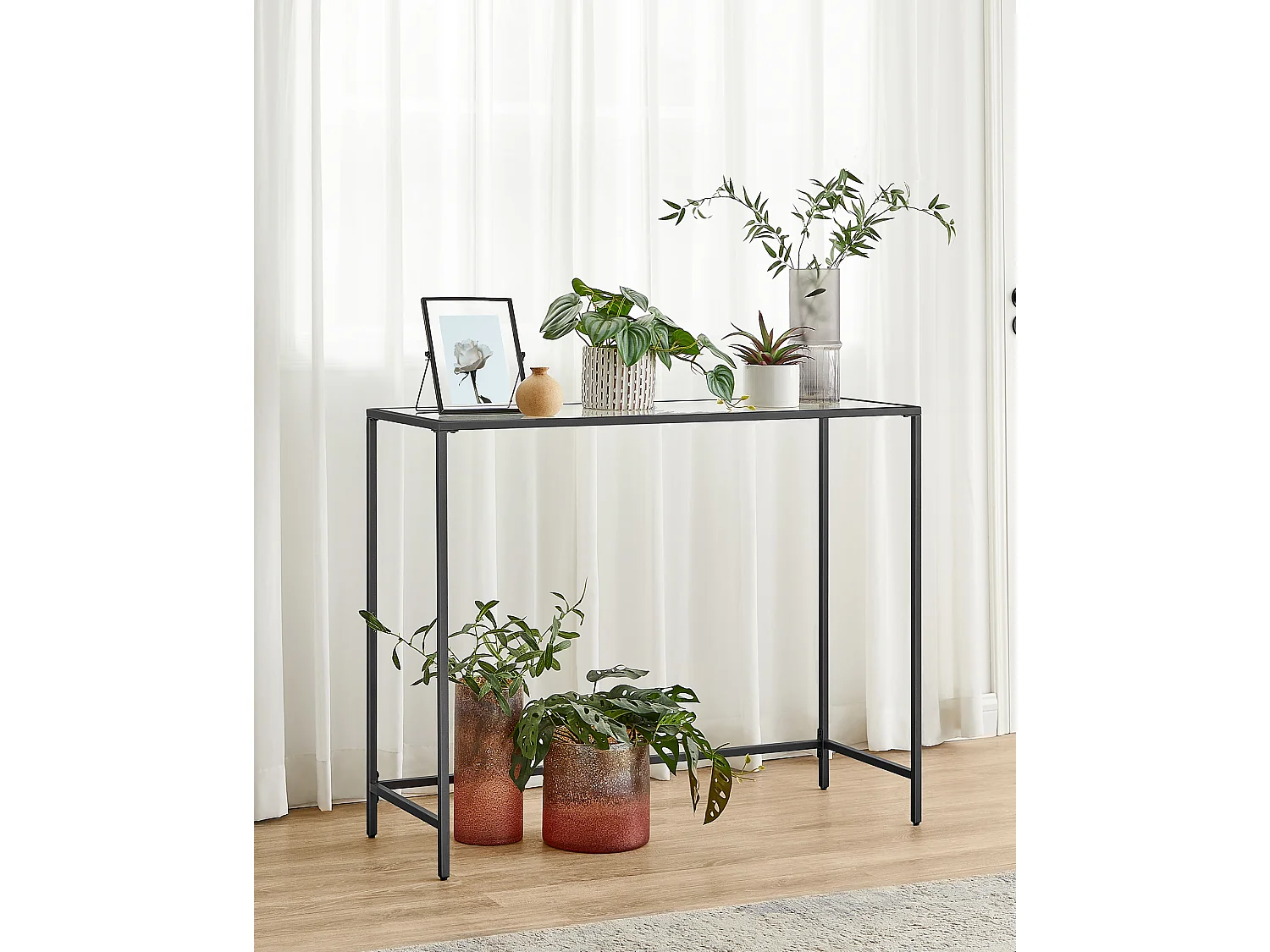 Table console 100x35x80 cm noire