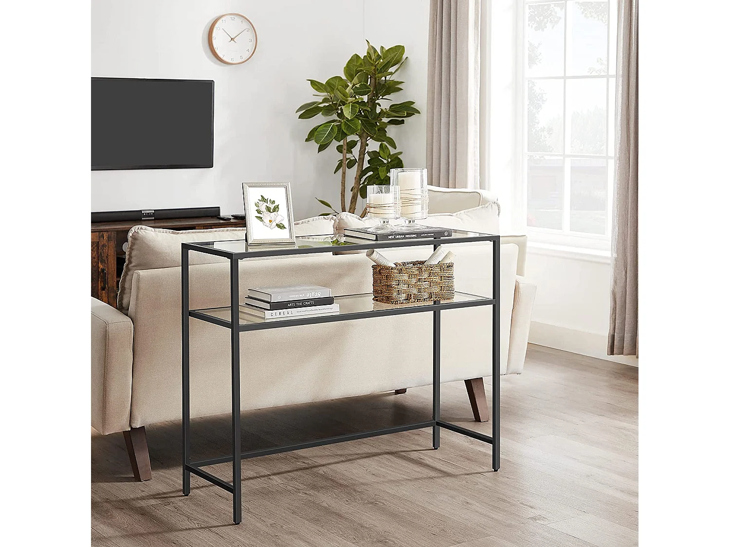 Consoletafel 100x80x35 cm Zwart