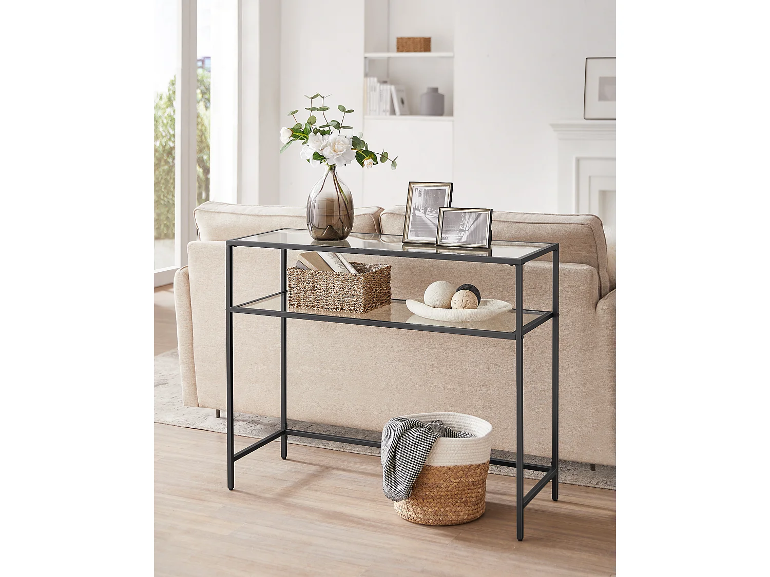 Consoletafel 100x80x35 cm Zwart