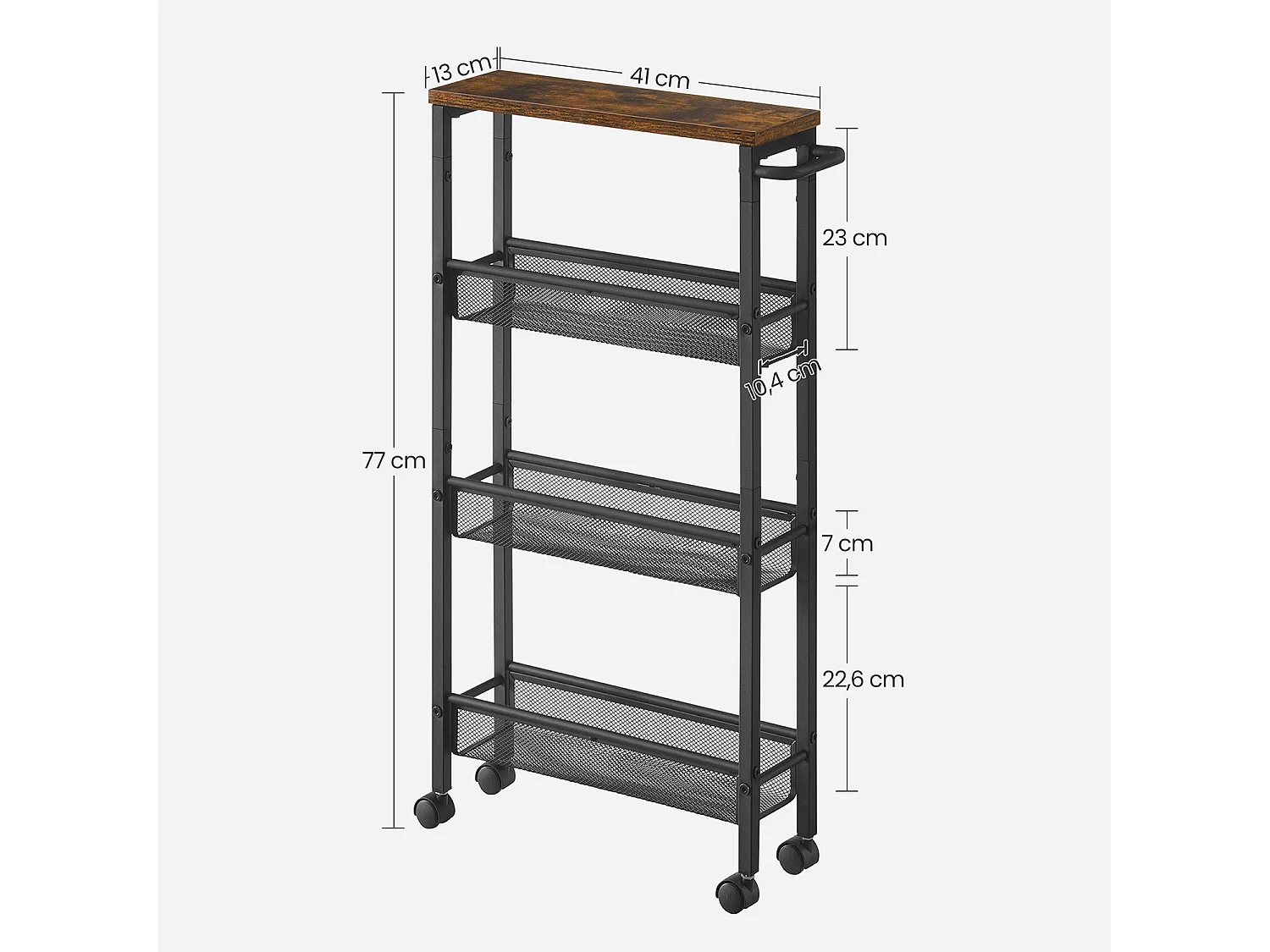 Rollwagen 45,4x13x77 cm schwarz