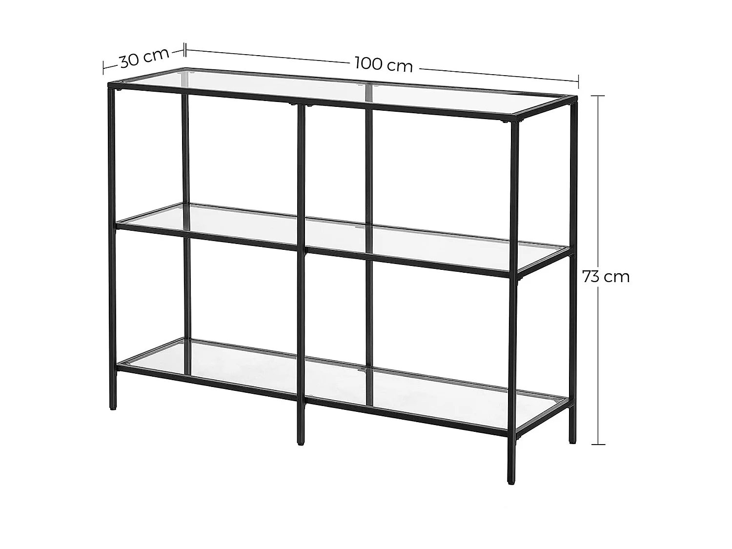 Consolle 30x100x73 cm nero