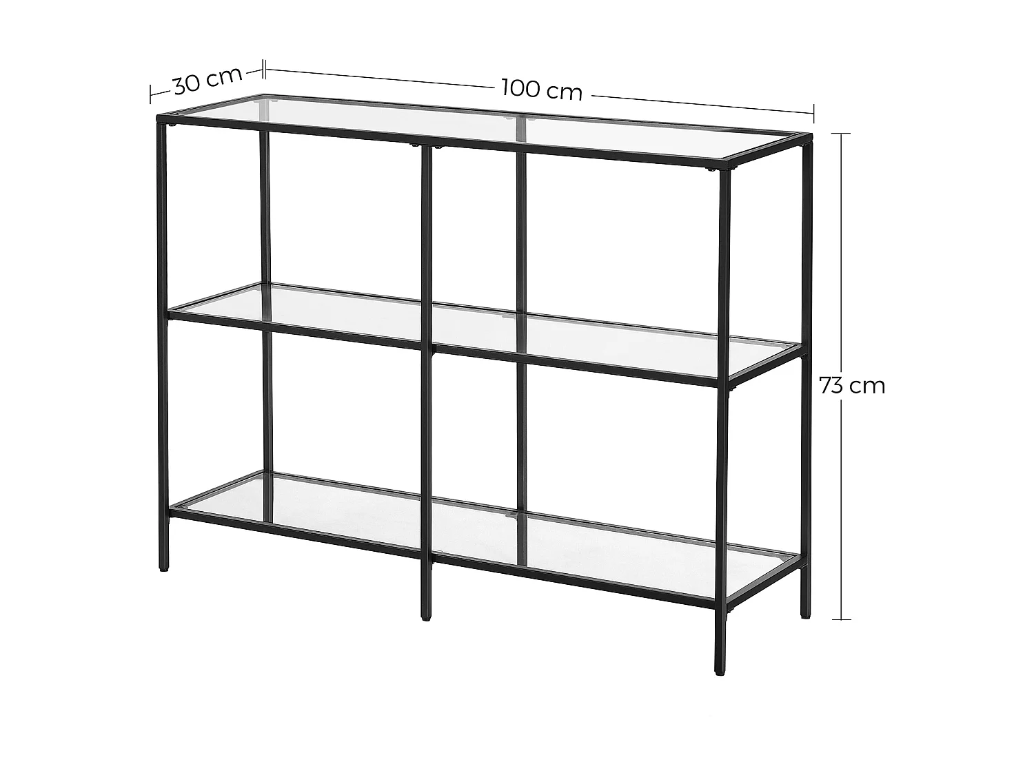Consoletafel 30x100x73 cm zwart