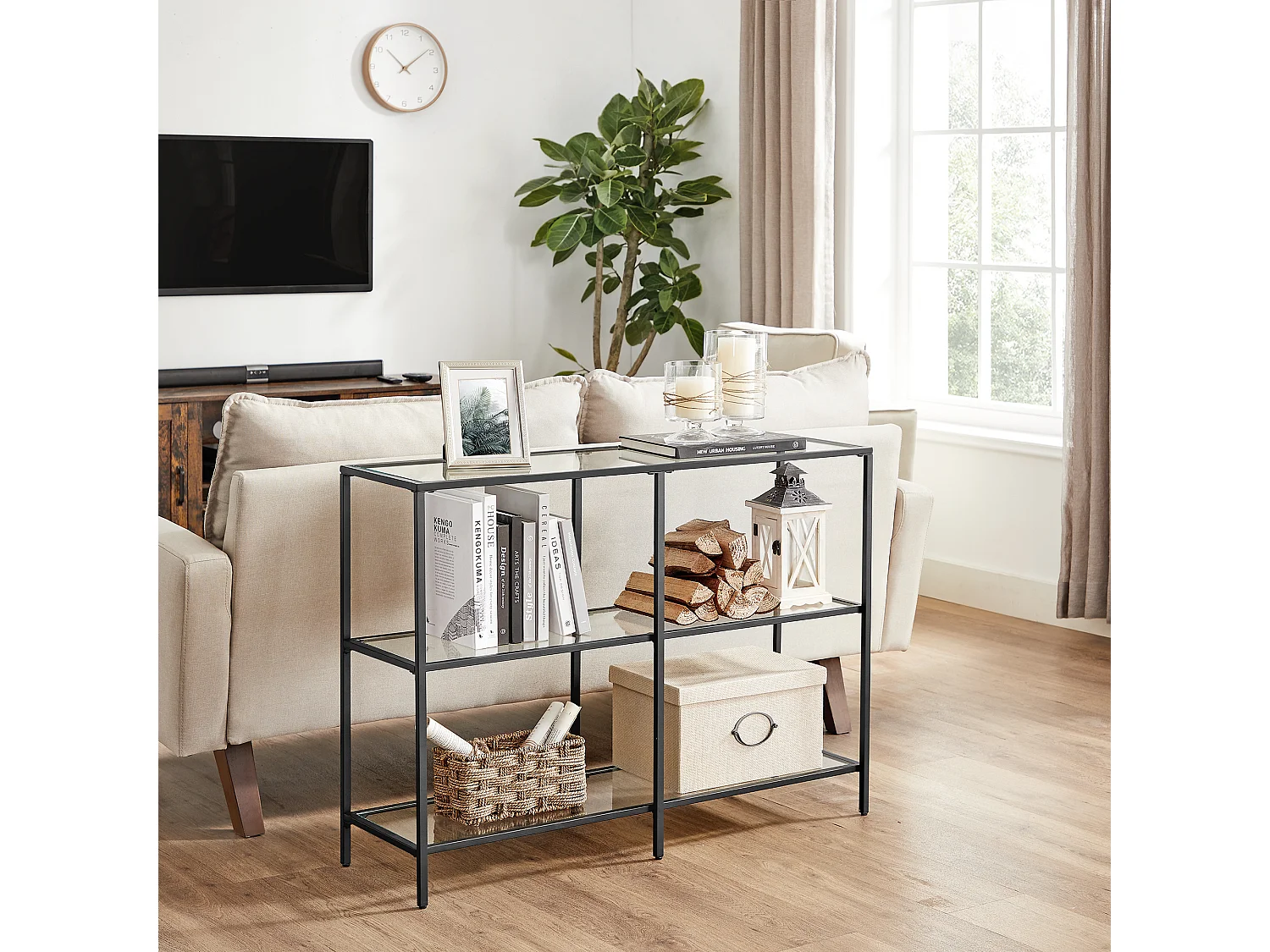 Consoletafel 30x100x73 cm zwart