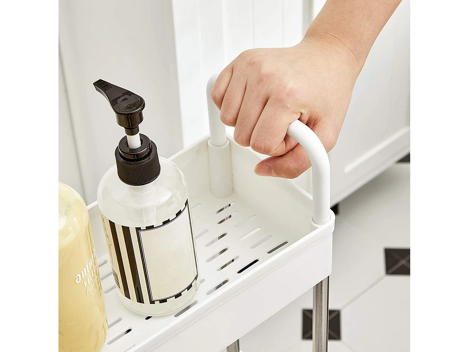 Aufbewahrungswagen 40x13x93 cm weiß schlank 4-stöckiger Küchenaufbewahrungswagen