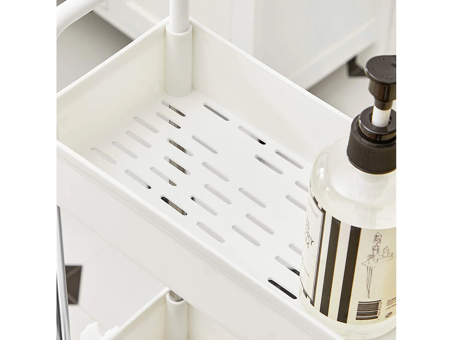 Aufbewahrungswagen 40x13x93 cm weiß schlank 4-stöckiger Küchenaufbewahrungswagen