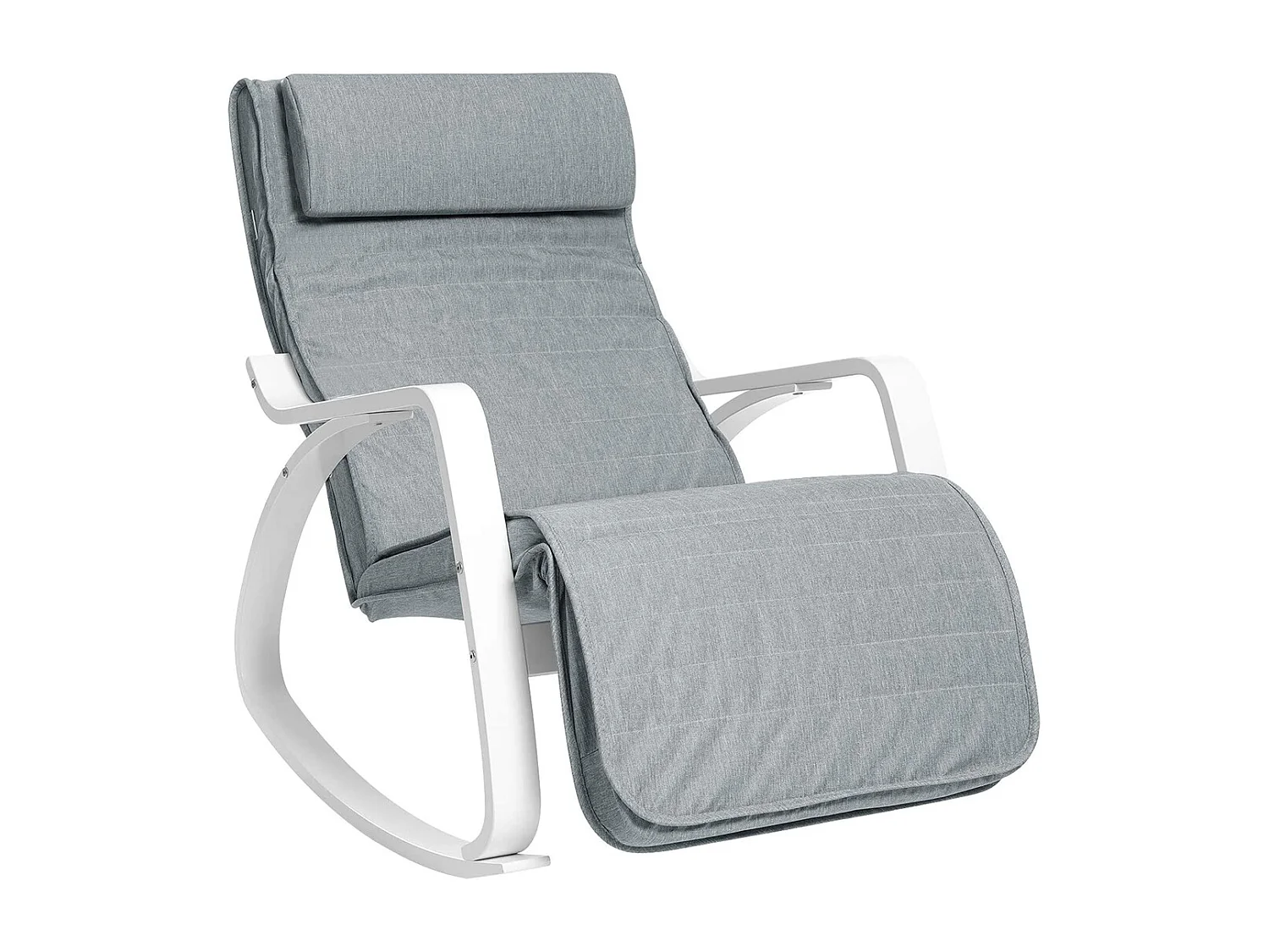 Fotel bujany 121,5x67x84 cm szary biały