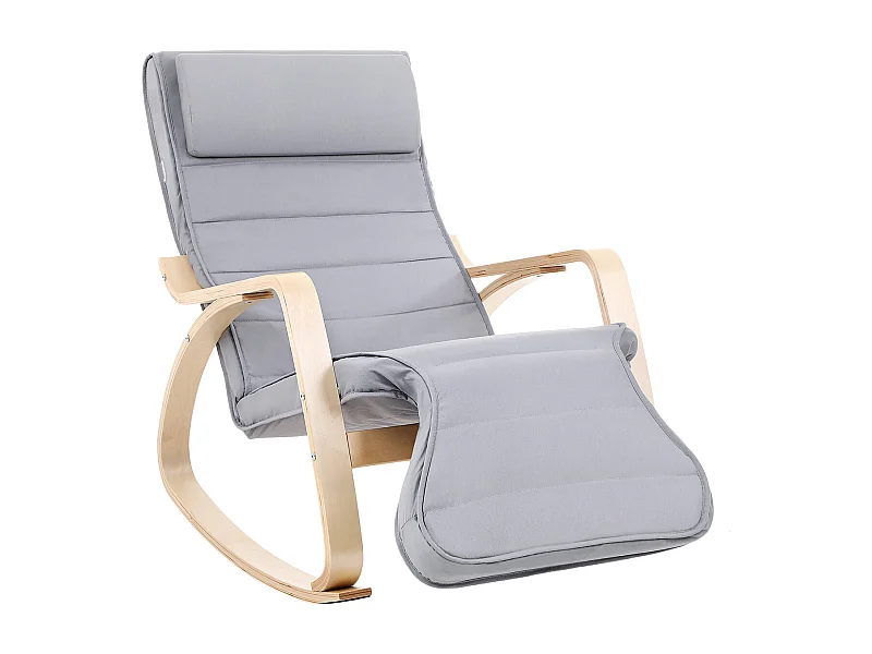 Fauteuil à bascule 65x125x90 cm Bois courbé gris