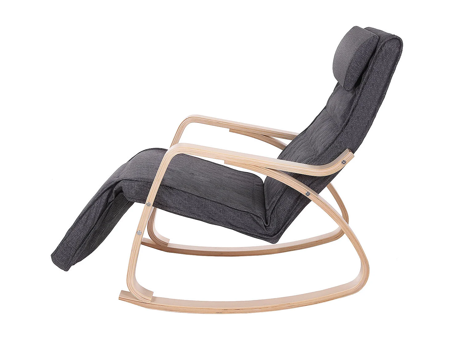 Fauteuil à bascule 67x125x91 cm Gris lyngicz