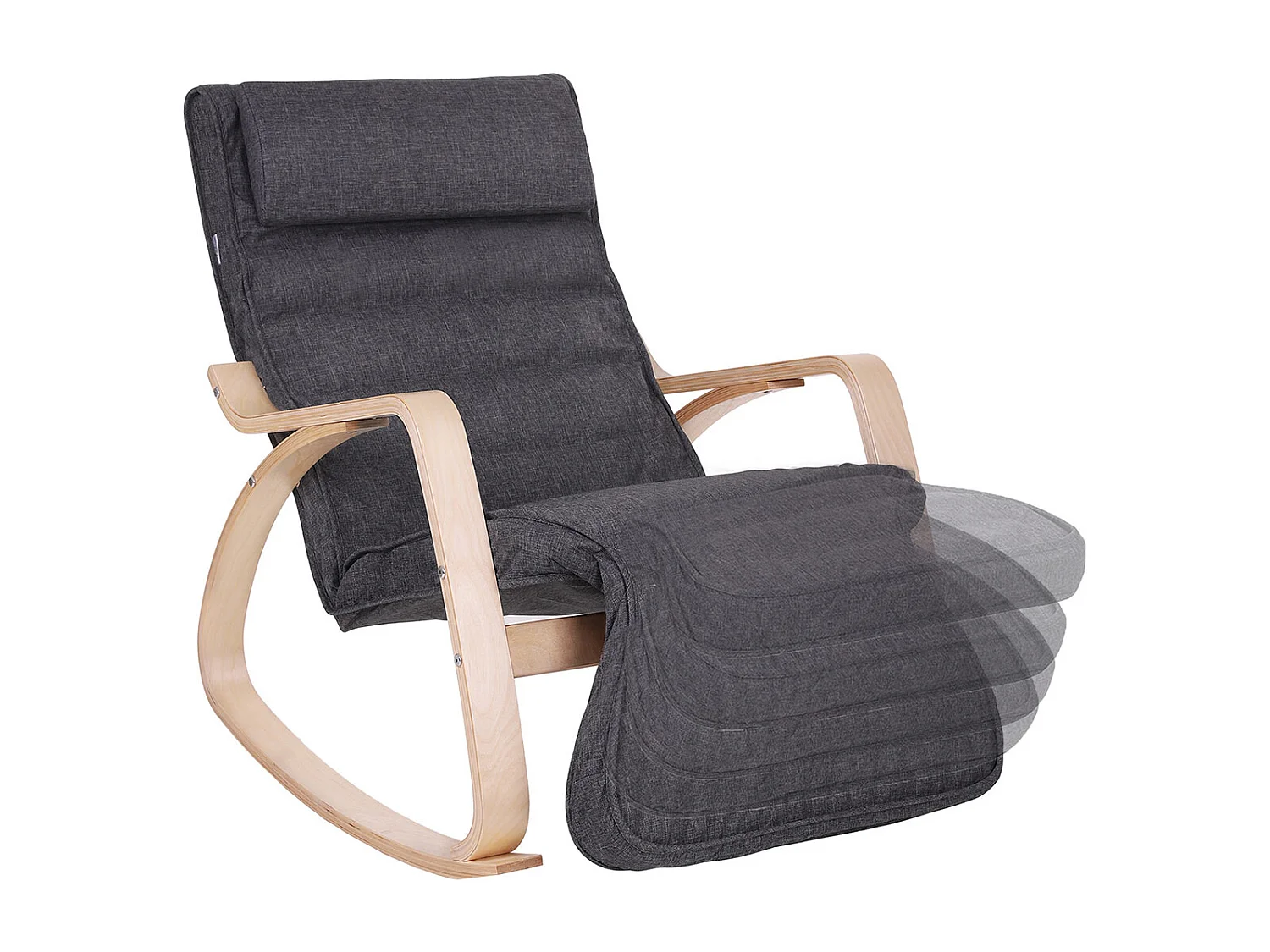 Fauteuil à bascule 67x125x91 cm Gris lyngicz