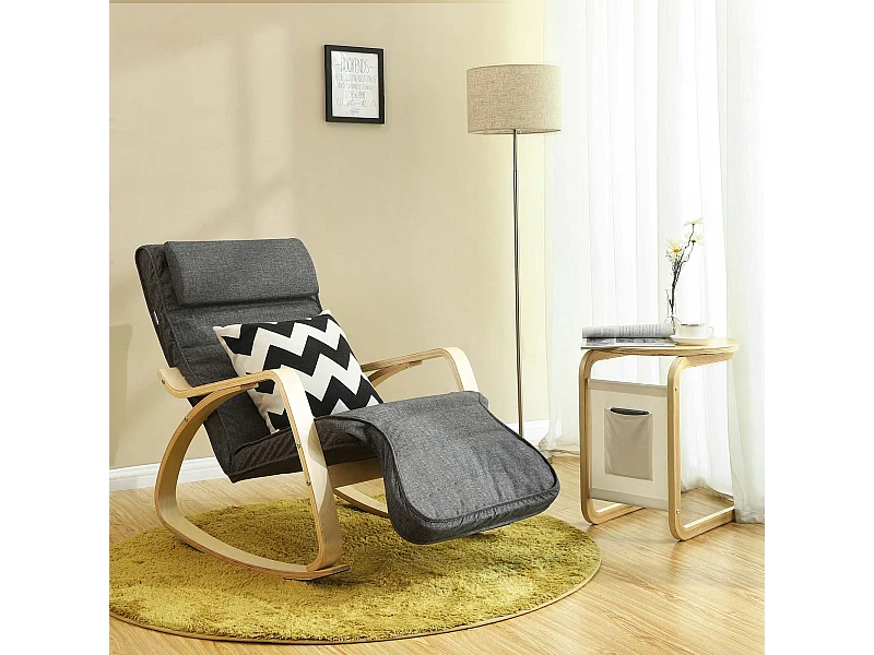 Fauteuil à bascule 67x125x91 cm Gris lyngicz