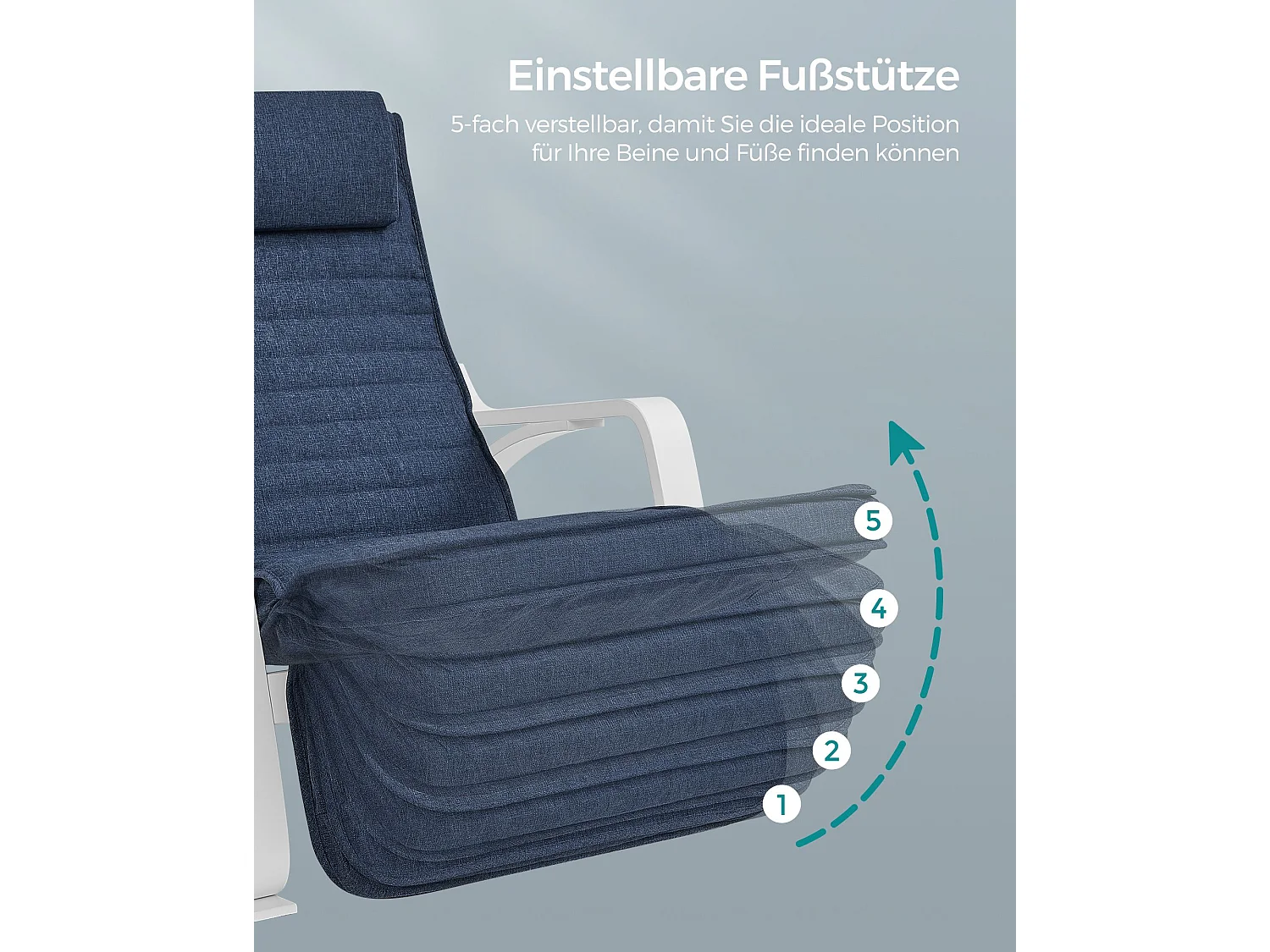 Schommelstoel 121,5x67x84 cm middernachtblauw gebogen houten stoel