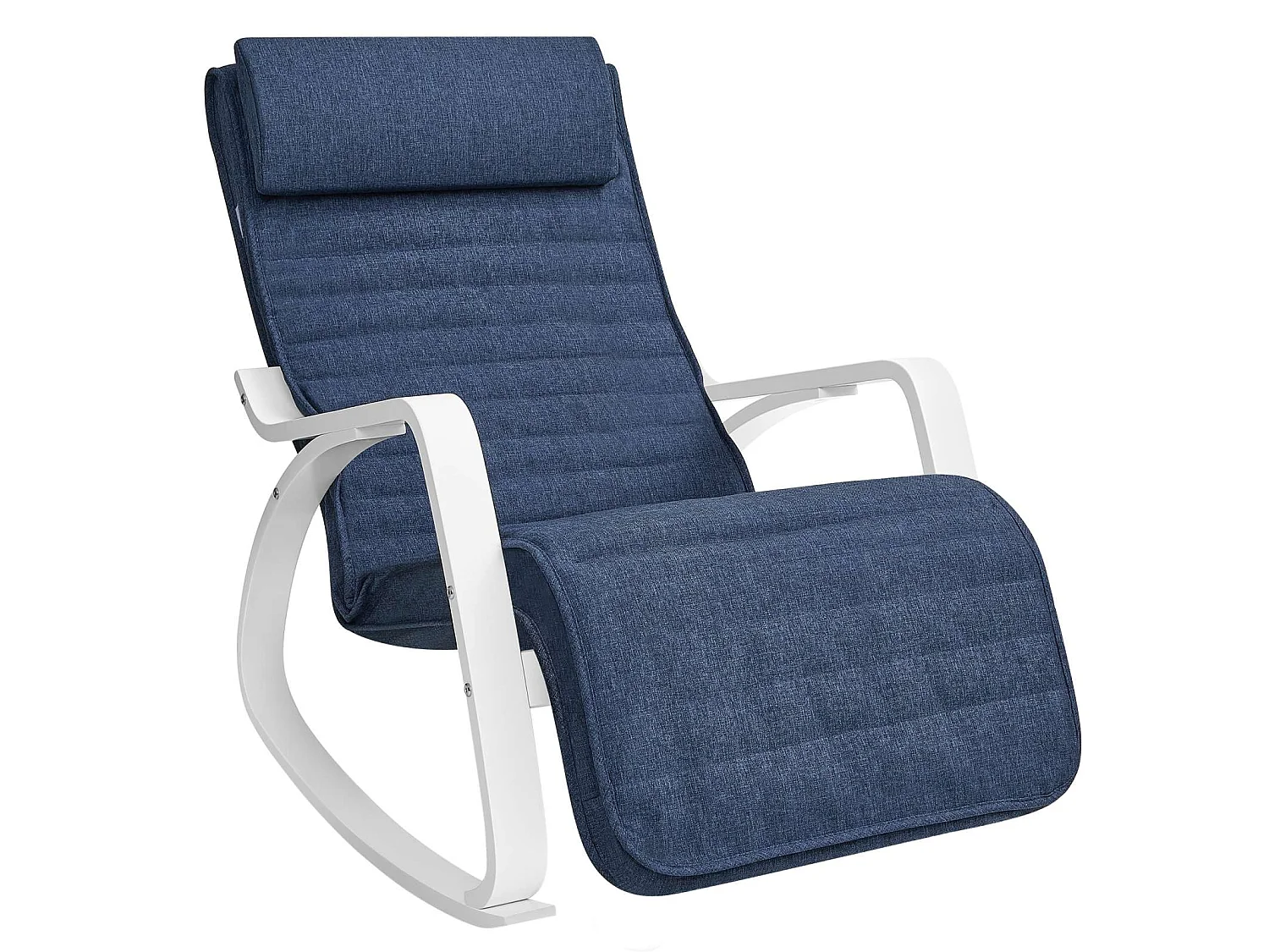 Chaise berçante 121,5x67x84 cm chaise en bois courbé bleu minuit