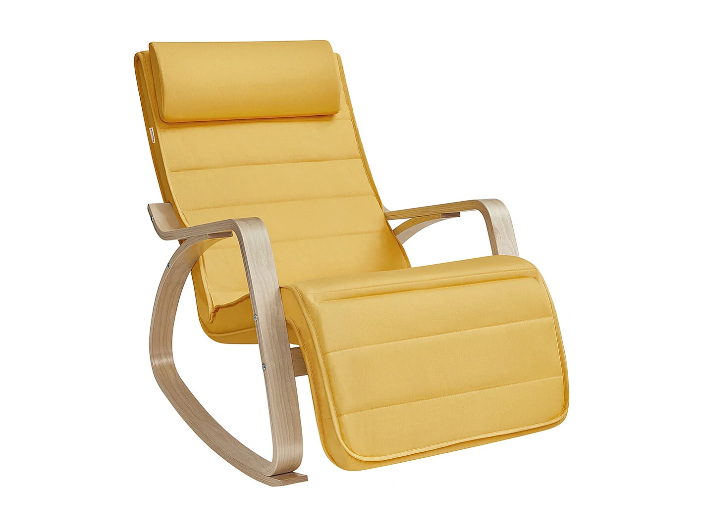 Fotel bujany 121,5x67x84 cm pastelowo żółty gięte drewno