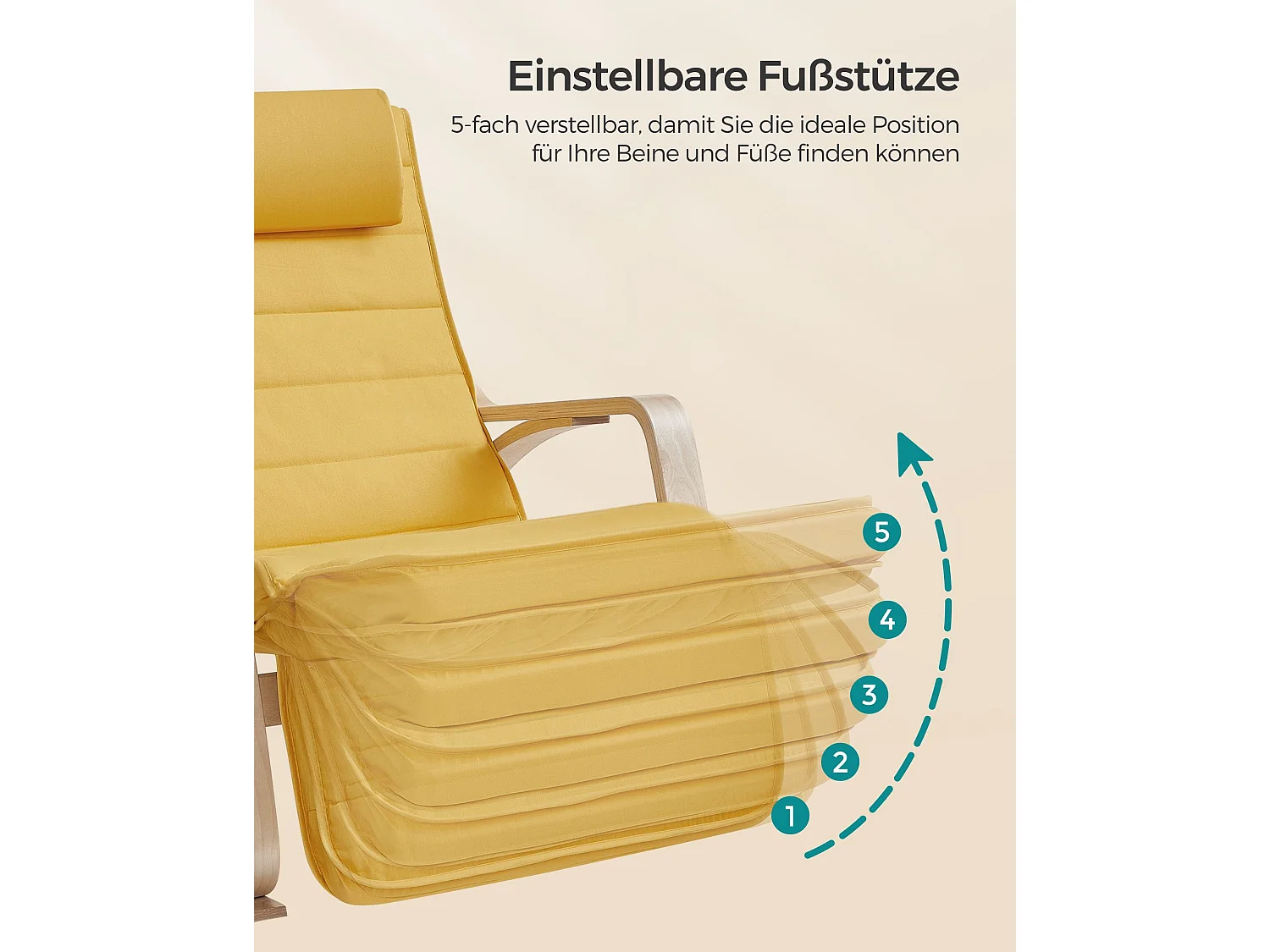 Fotel bujany 121,5x67x84 cm pastelowo żółty gięte drewno