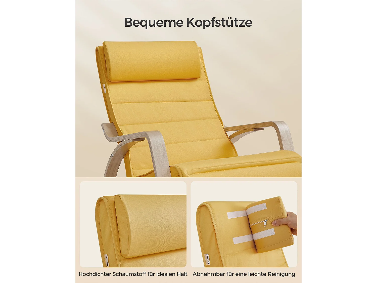 Fotel bujany 121,5x67x84 cm pastelowo żółty gięte drewno