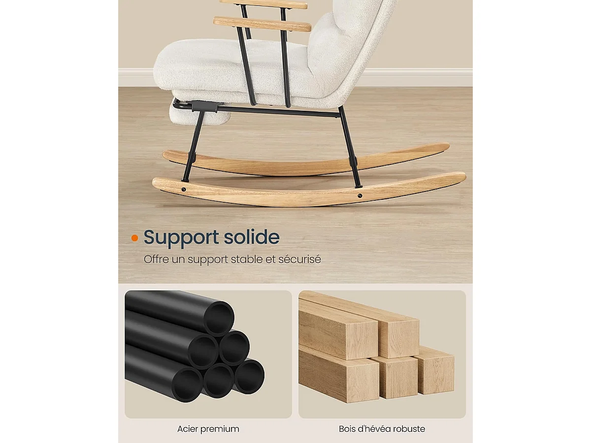 Schommelstoel Crème Wit, Star