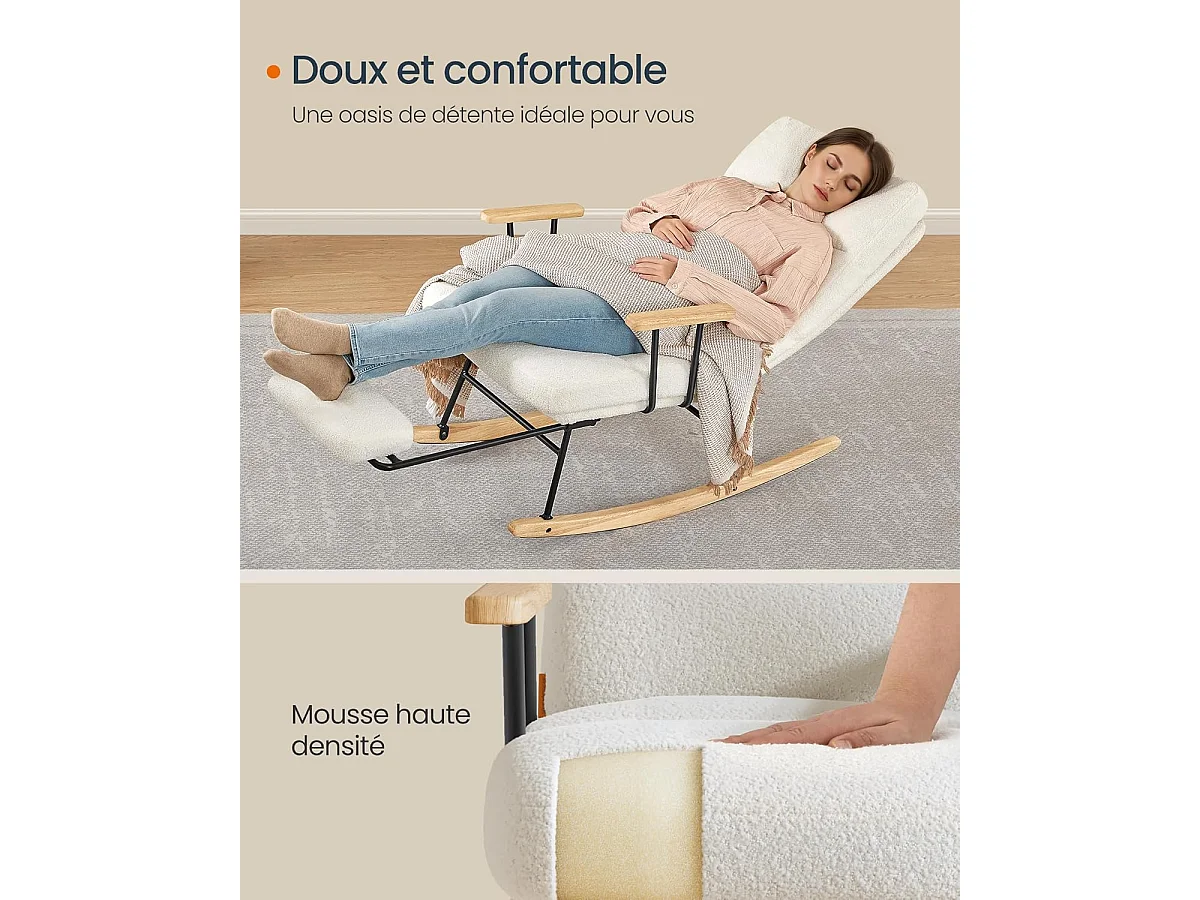 Schommelstoel Crème Wit, Star