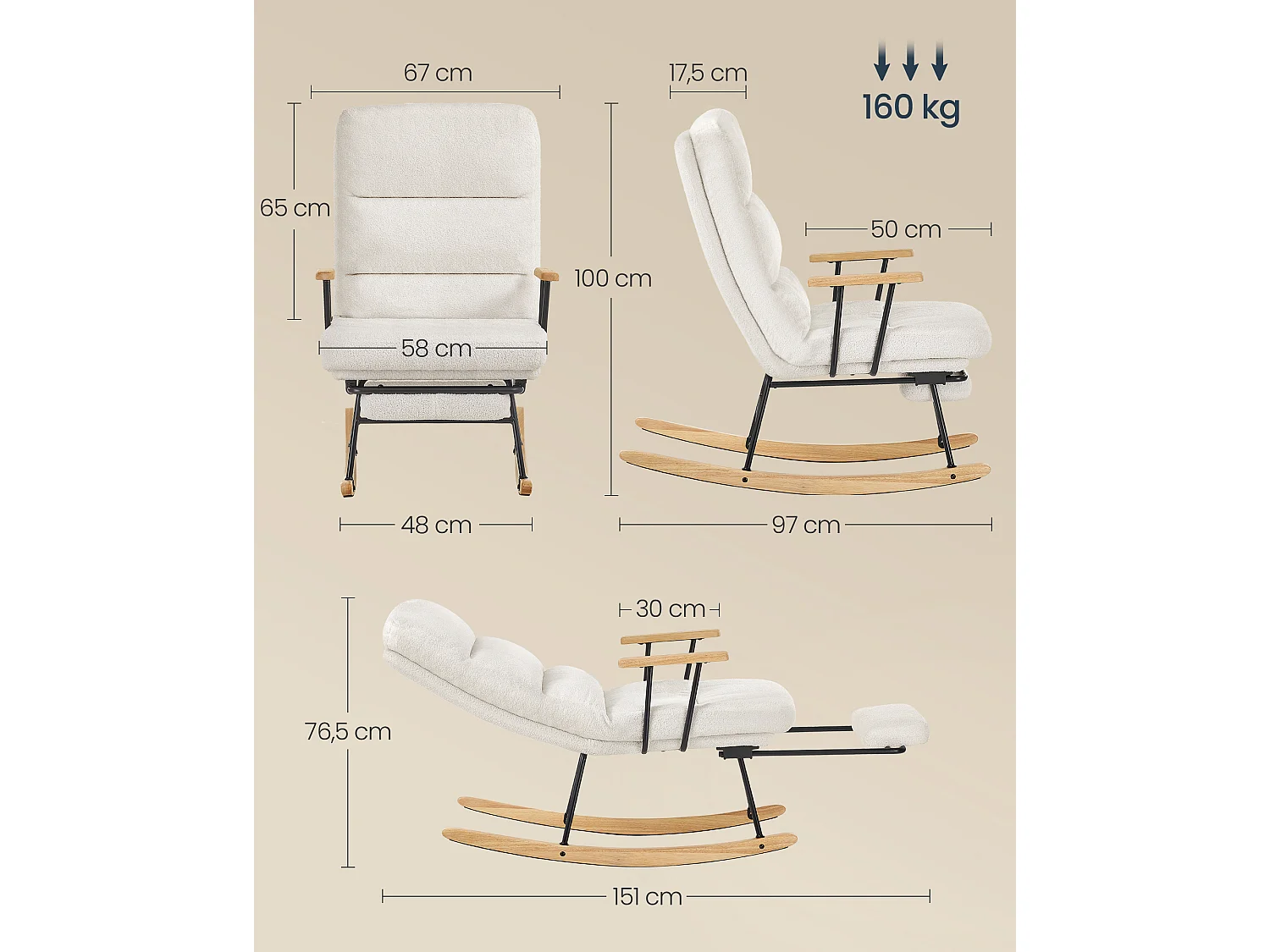 Sillón mecedor crema blanco