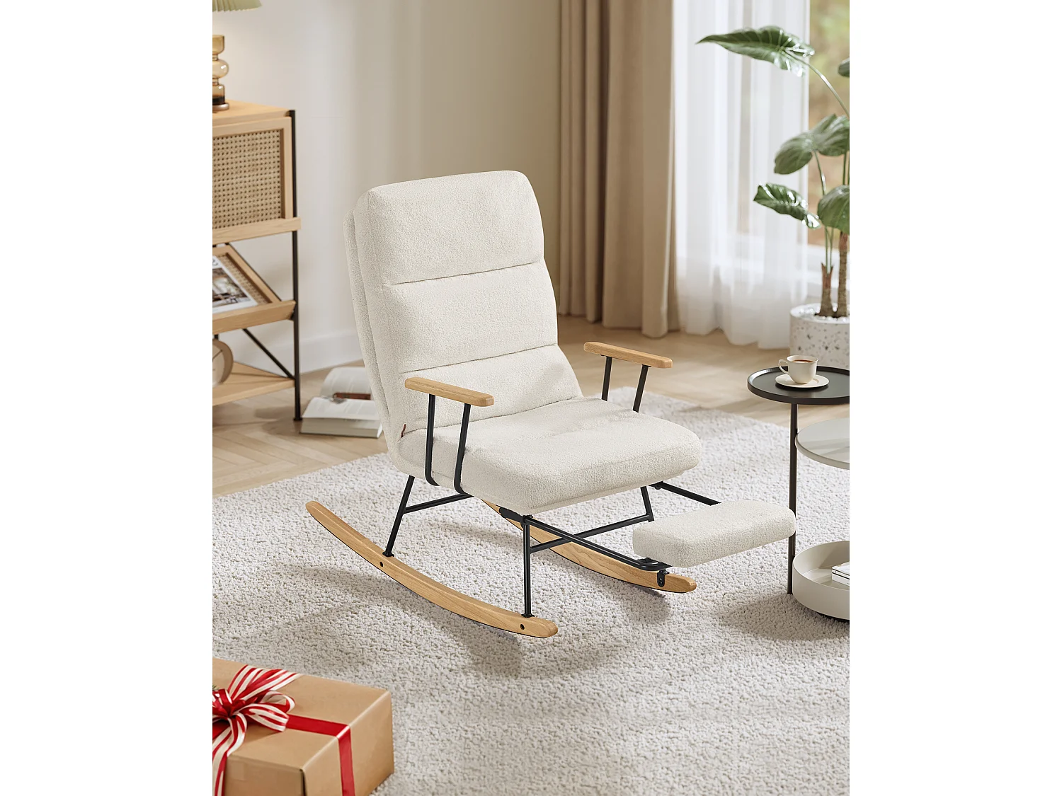 Sillón mecedor crema blanco