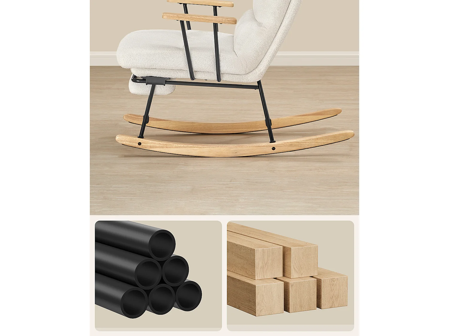 Sillón mecedor crema blanco