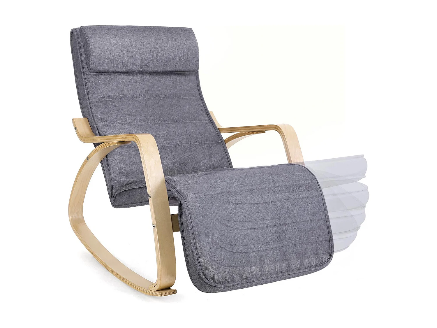 Fotel bujany 121,5x67x84 cm szary