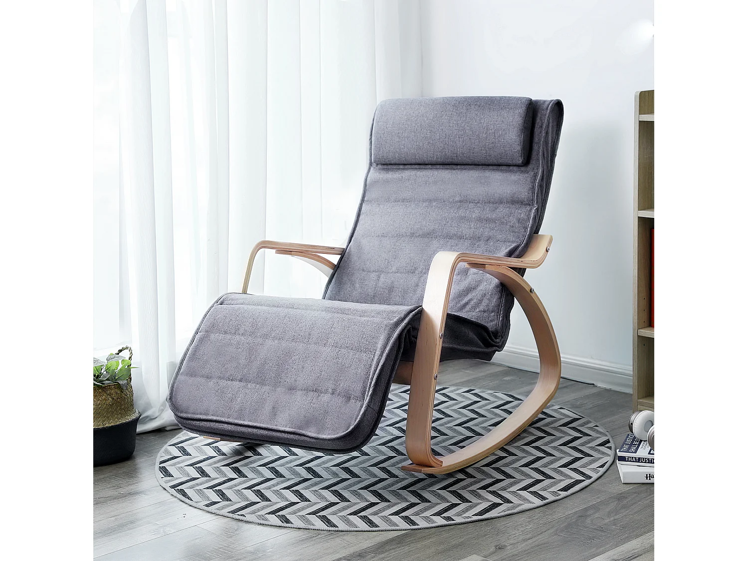 Schaukelstuhl 121,5x67x84 cm Grau