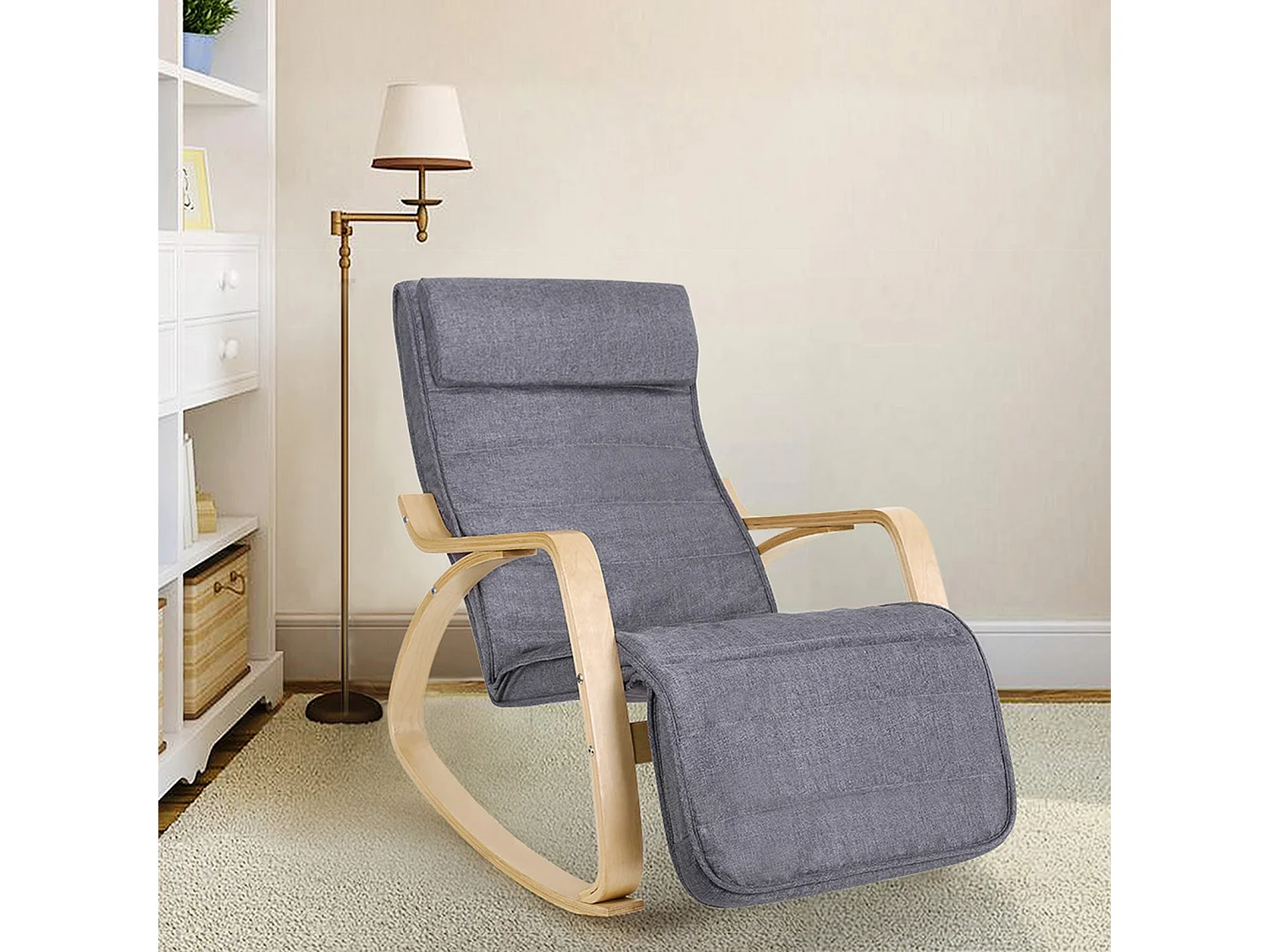 Schaukelstuhl 121,5x67x84 cm Grau