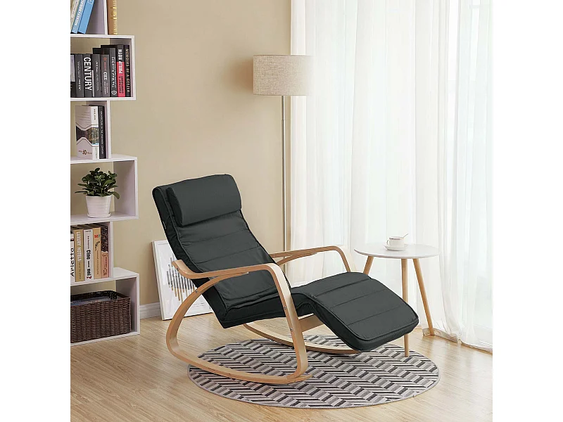 Fotel bujany 121,5x67x84 cm szary