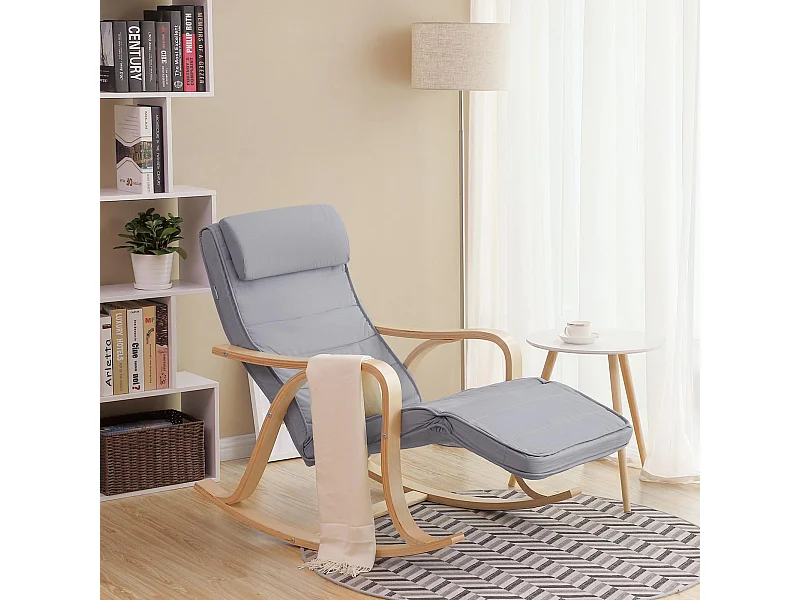 Fotel bujany 67x125x91 cm szary