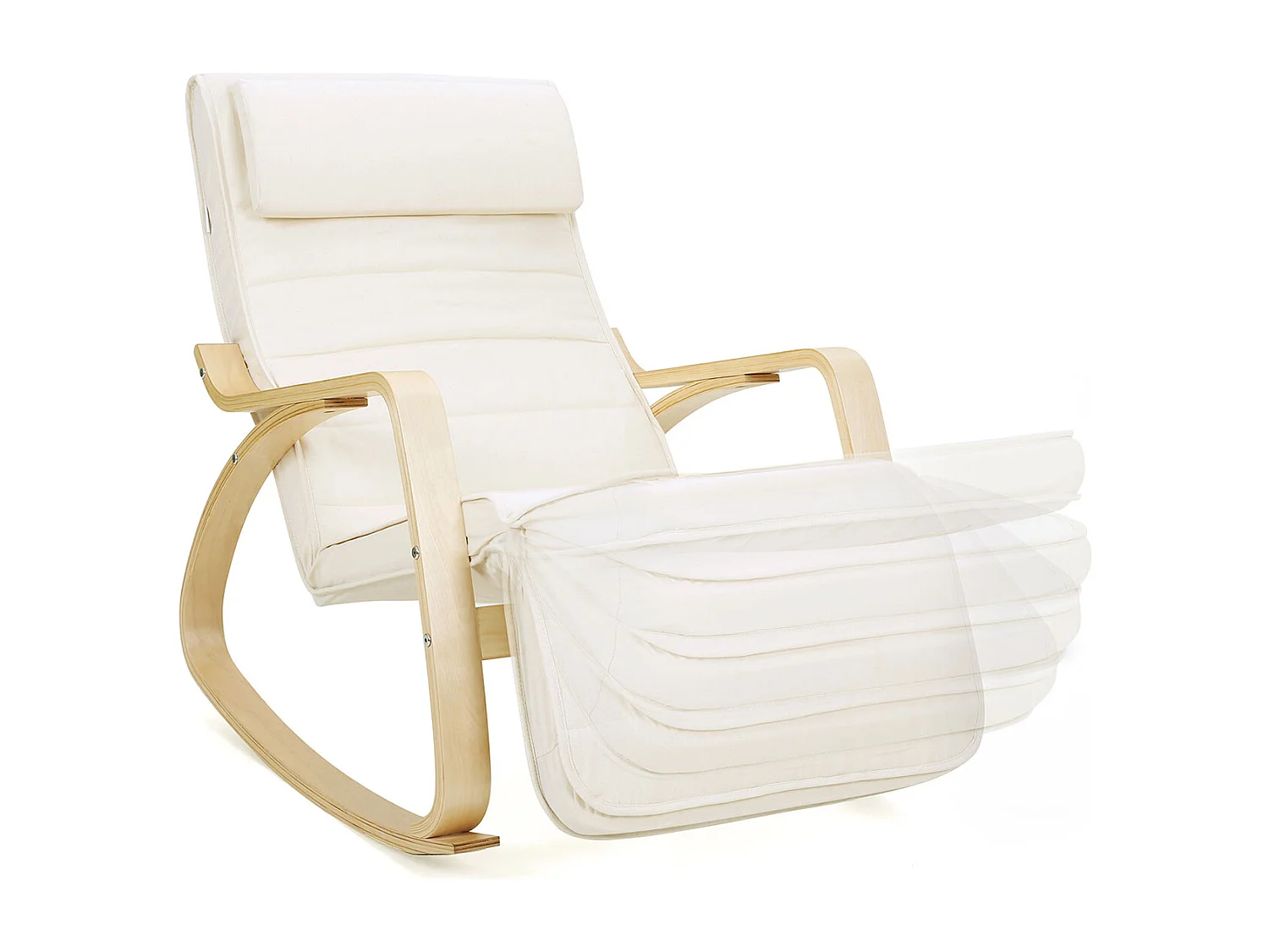 Fauteuil à bascule 121,5x67x84 cm beige
