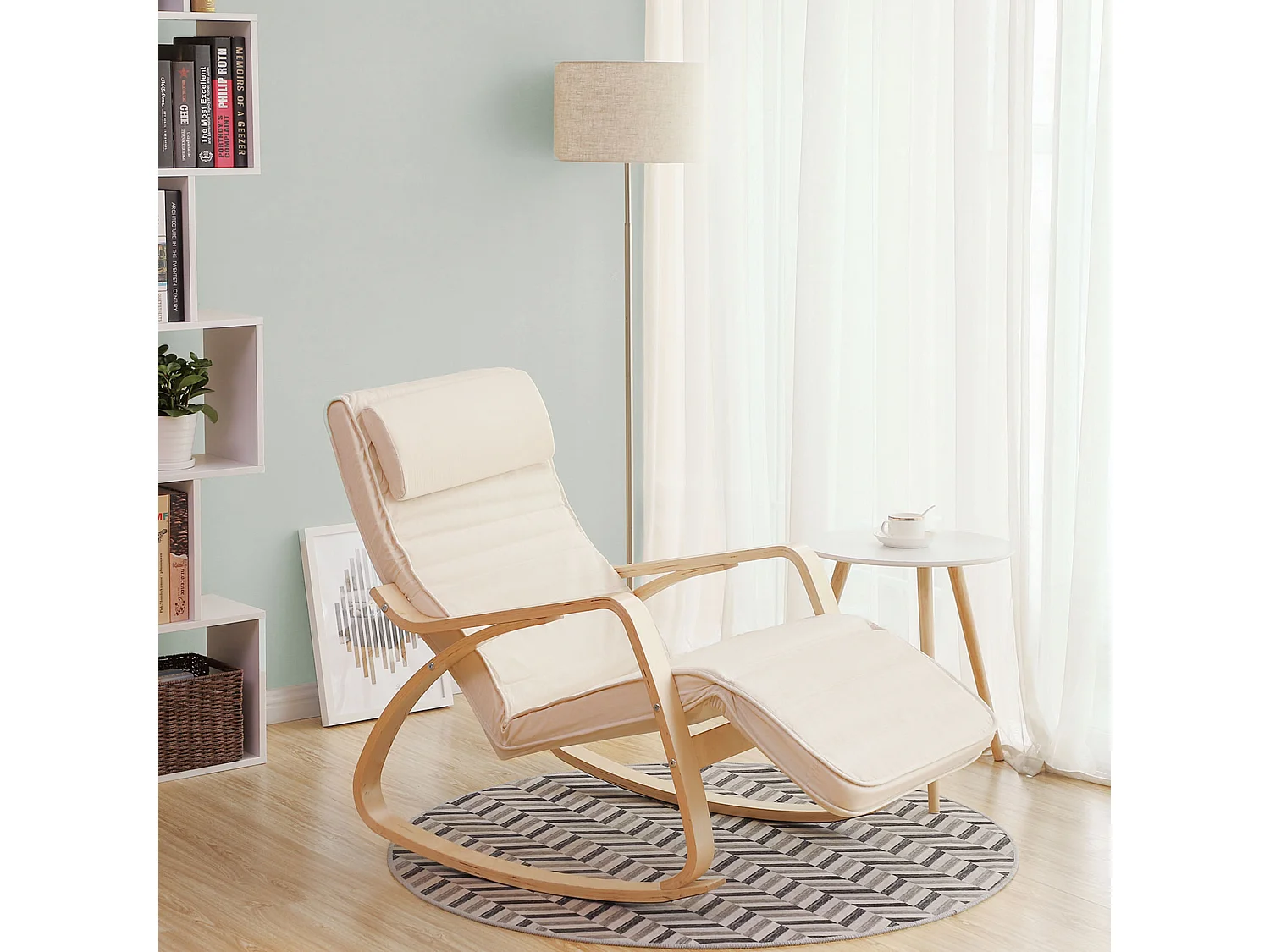 Fauteuil à bascule 121,5x67x84 cm beige