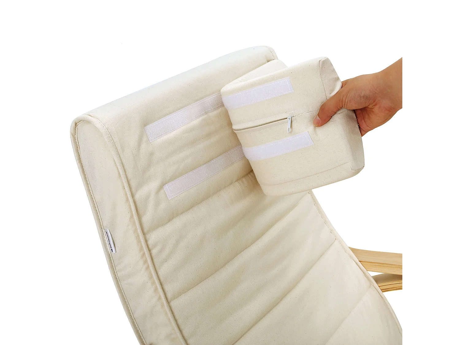 Fauteuil à bascule 121,5x67x84 cm beige