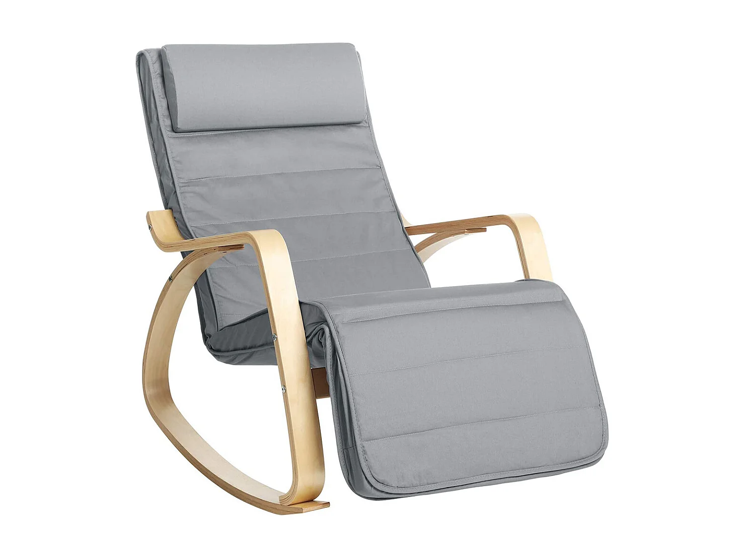 Fauteuil à bascule 121,5x67x84 cm Fauteuil en bois courbé gris