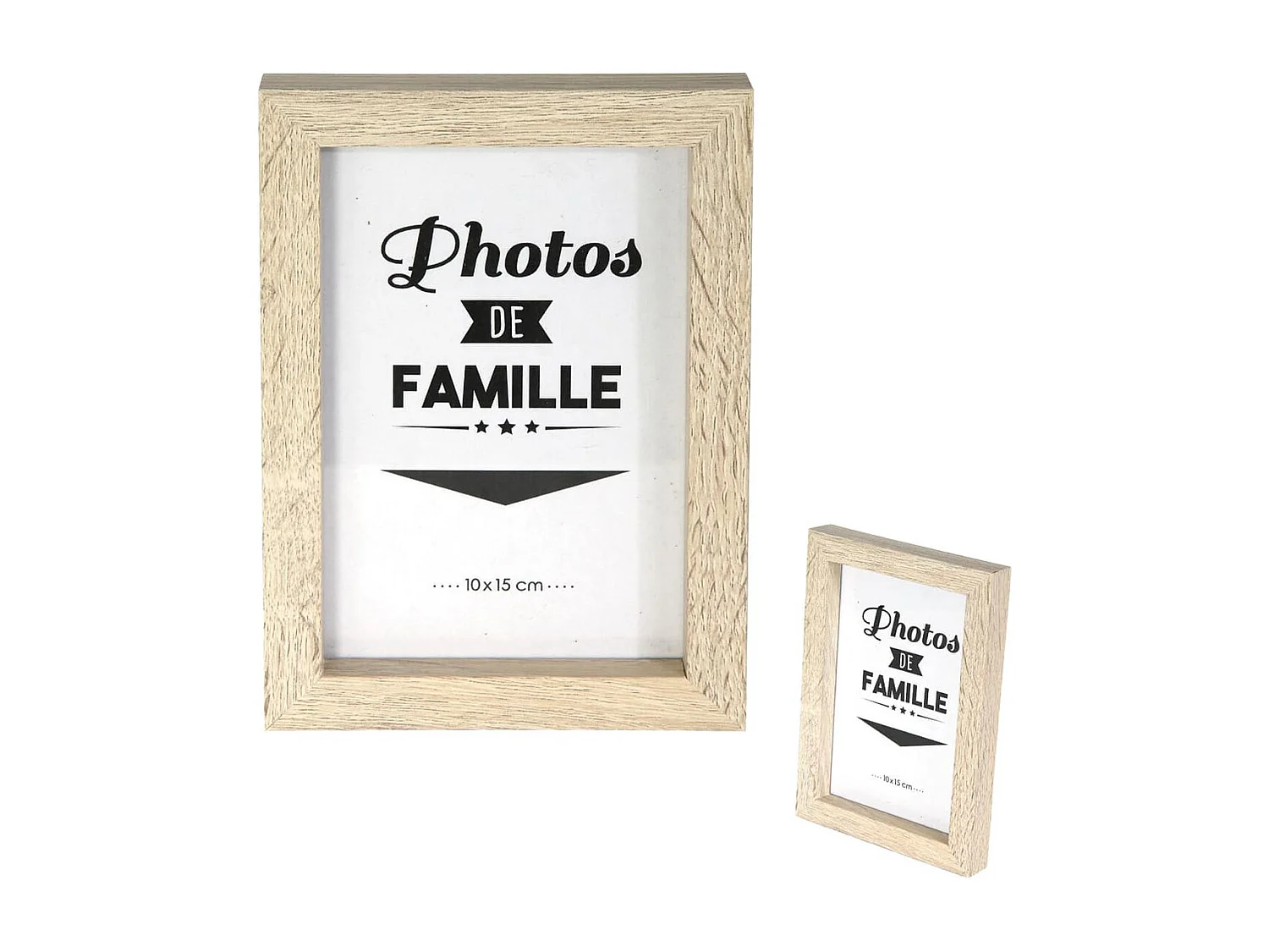 Set de 8 Cadres Photo Effet Bois Naturel et Noir - BANIST