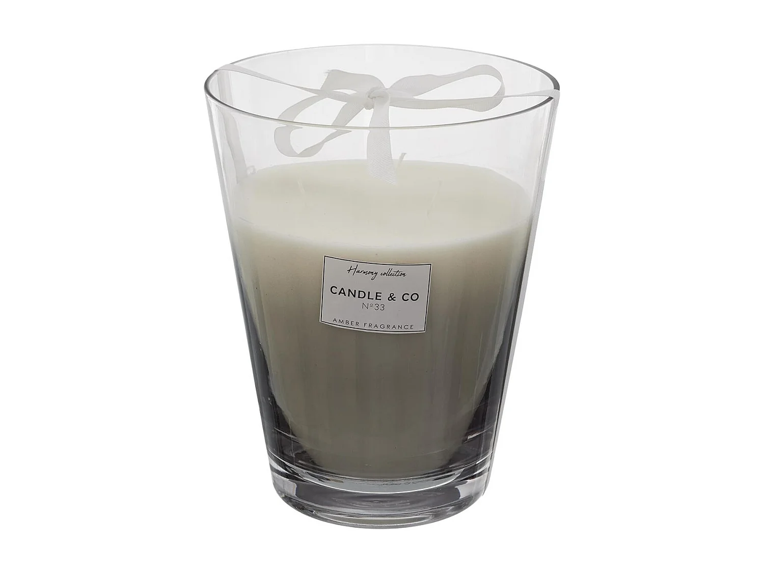 Grande Bougie Parfumée 3 mèches Vase Gris Senteur Ambre H23cm - ELEXI