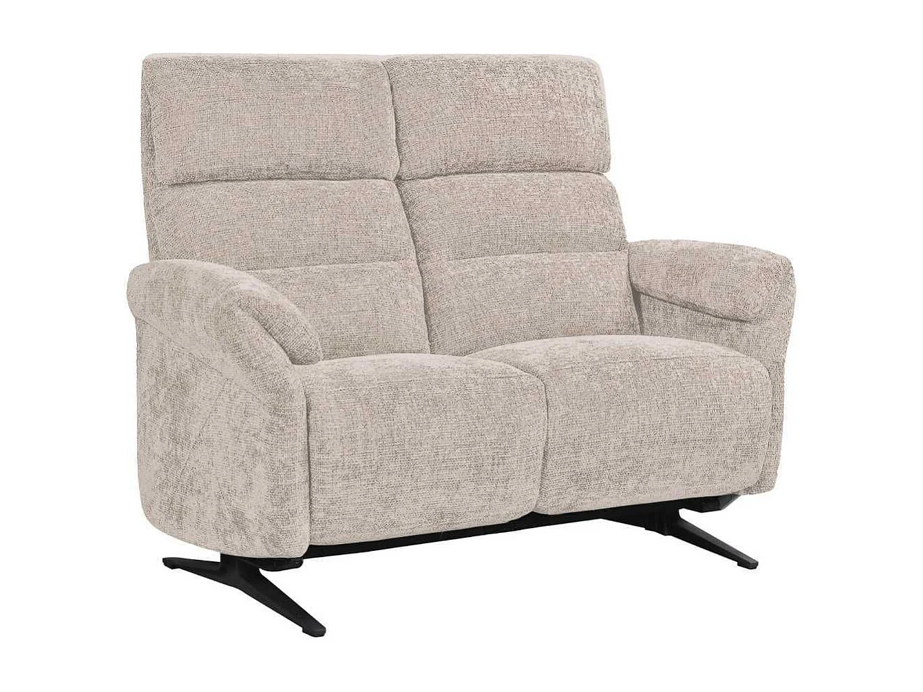 Ensemble canapé relax électrique 3 places + canapé fixe 2 places tissu maillé beige - LAMA