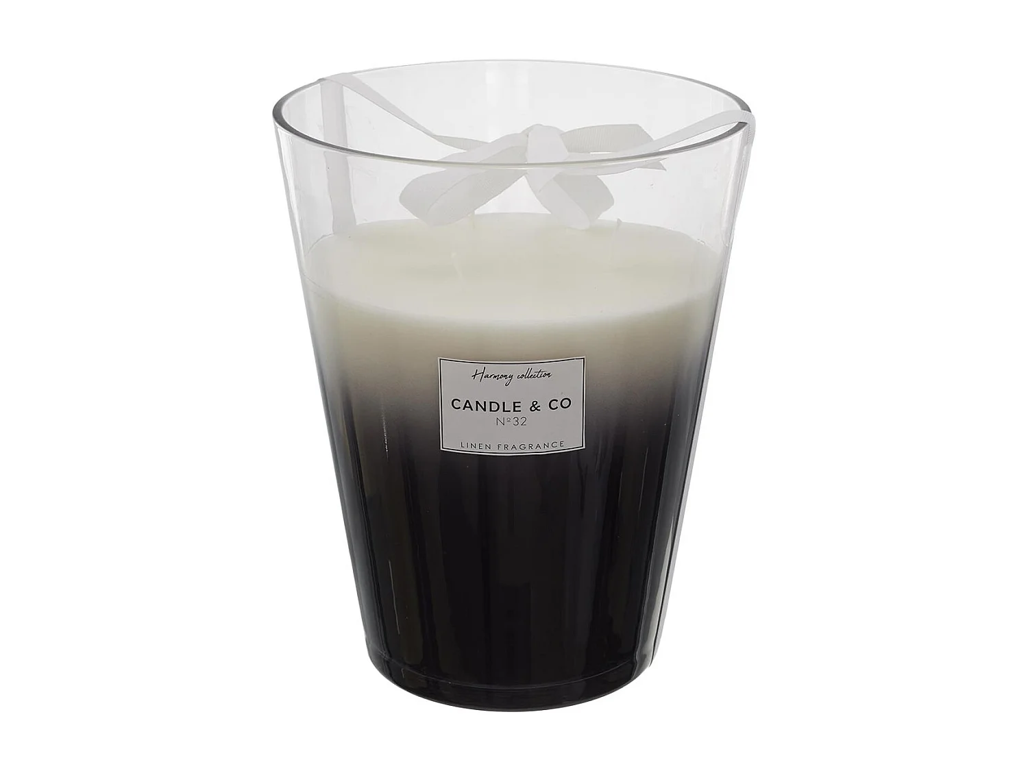 Grande Bougie Parfumée 3 mèches Vase Noir Senteur Linge Frais H23cm - ELEXI