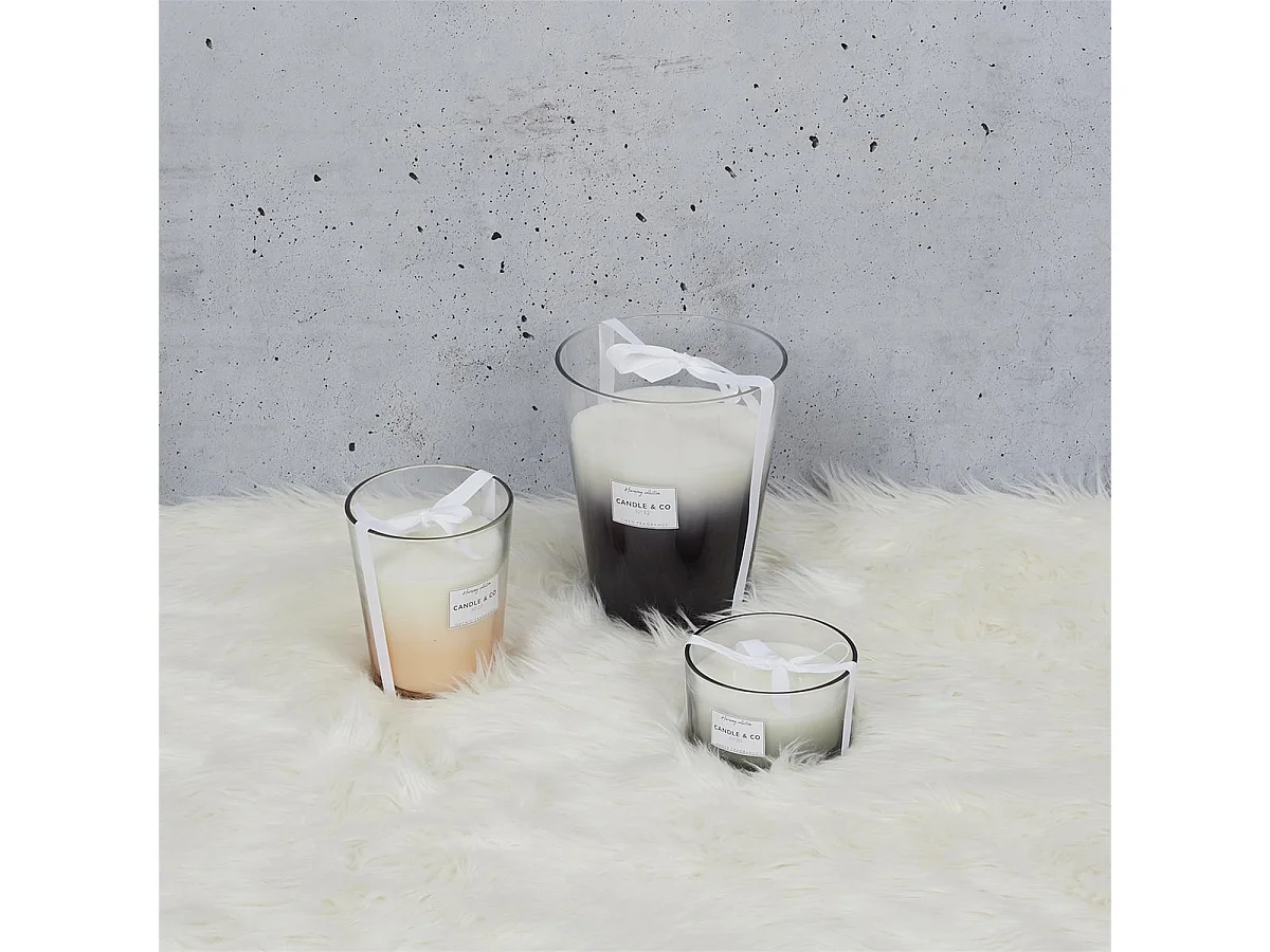 Bougie Parfumée 3 mèches Teinte Noire Senteur Linge Frais Ø13x8cm - ELEXI