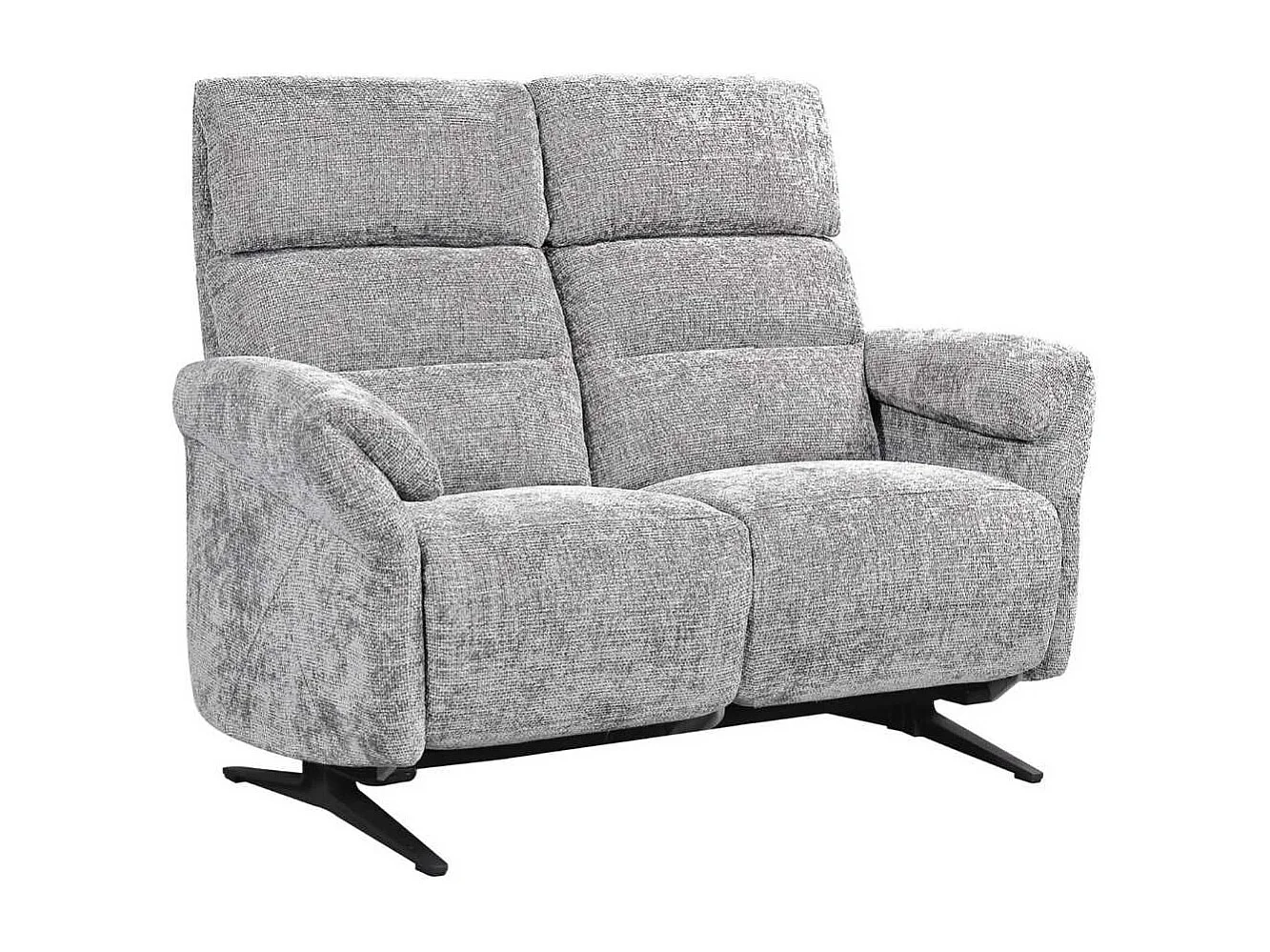 Ensemble canapé relax électrique 3 places + canapé fixe 2 places tissu maillé gris - LAMA