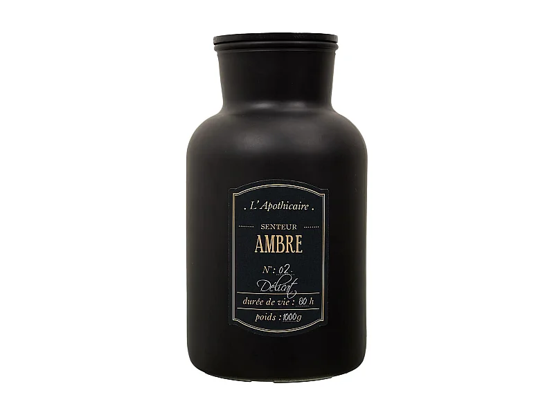 Bougie Parfumée Flacon Noir Mat Senteur Ambre - MYSTIC