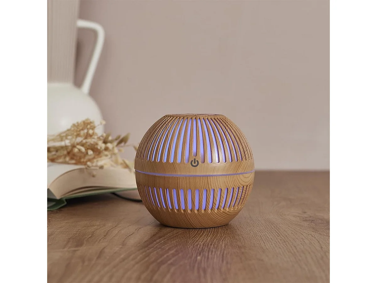 Diffuseur d'Huile Essentielle Bois Rond, Design Compact et Pratique - ERONIX