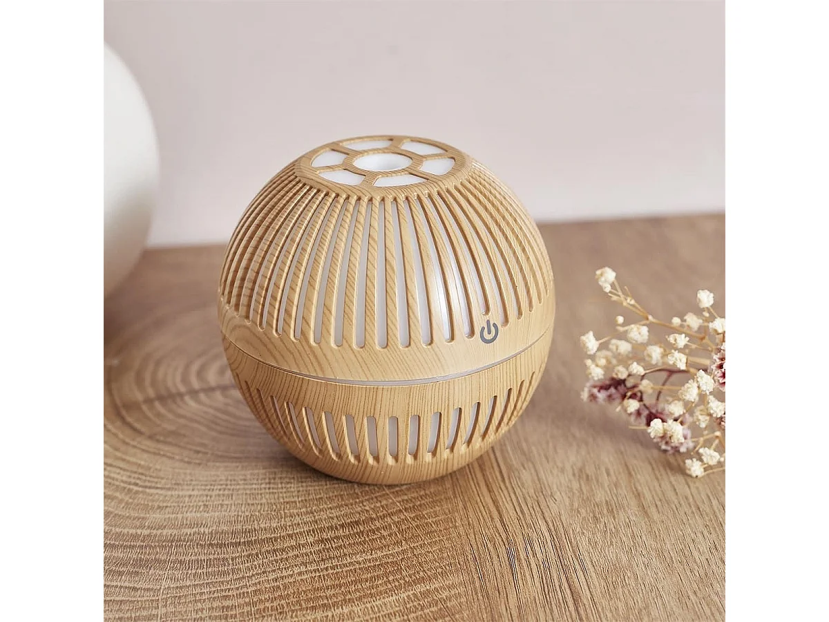 Diffuseur d'Huile Essentielle Bois Rond, Design Compact et Pratique - ERONIX
