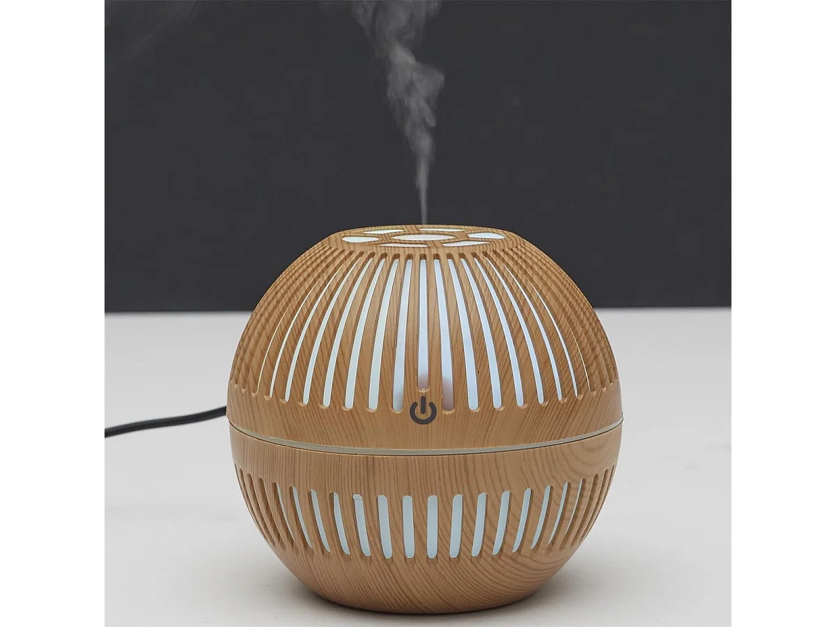 Diffuseur d'Huile Essentielle Bois Rond, Design Compact et Pratique - ERONIX