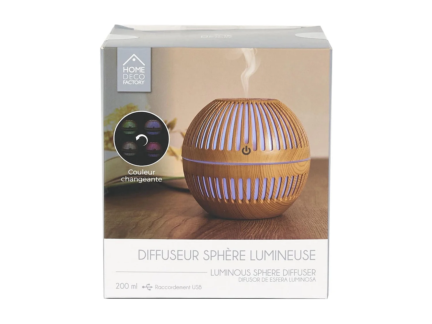 Diffuseur d'Huile Essentielle Bois Rond, Design Compact et Pratique - ERONIX