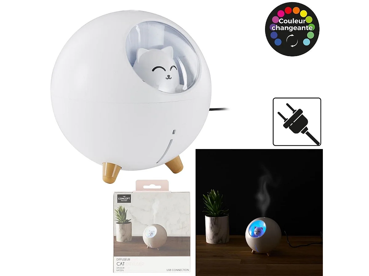 Diffuseur de Parfum d'Ambiance Chat, Design Mignon et Pour un Salon Parfumé - CHAFUM