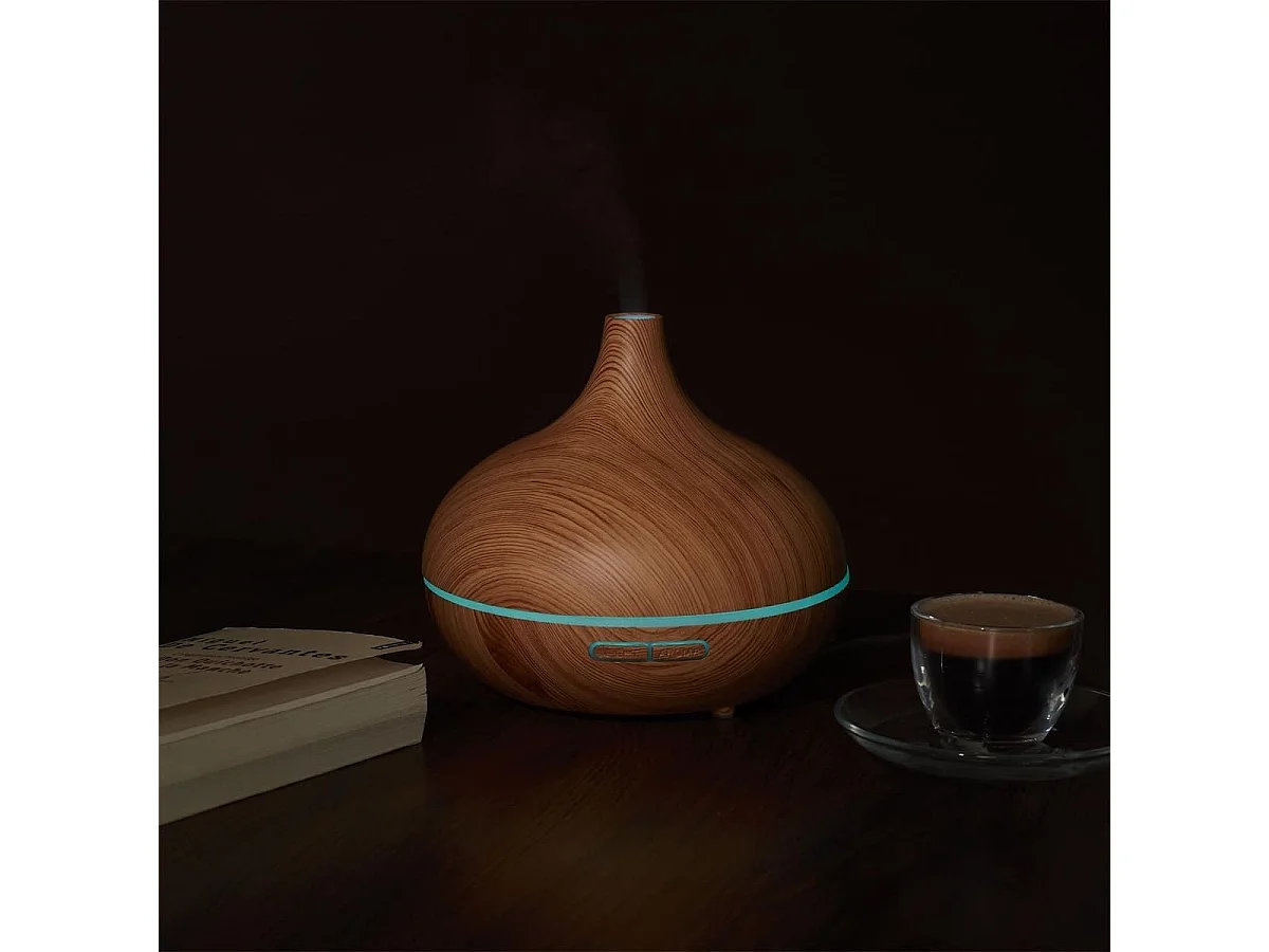 Diffuseur d'Huile Essentiel LED avec Finition Bois, Ambiance Parfumée et Élégante pour Maison - GIMAR