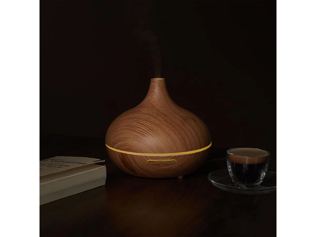 Diffuseur d'Huile Essentiel LED avec Finition Bois, Ambiance Parfumée et Élégante pour Maison - GIMAR