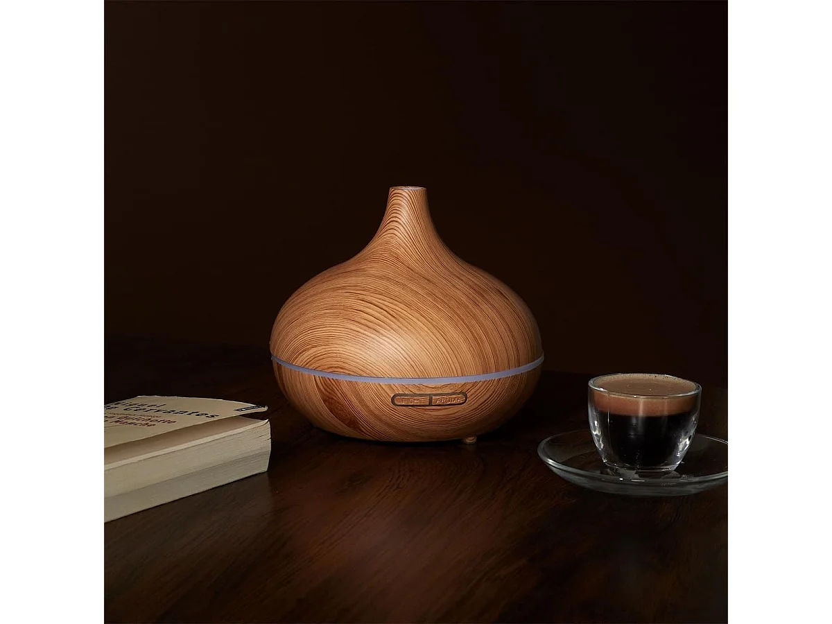 Diffuseur d'Huile Essentiel LED avec Finition Bois, Ambiance Parfumée et Élégante pour Maison - GIMAR